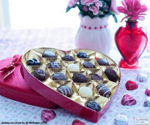 Puzzle Καρδιά σοκολάτες